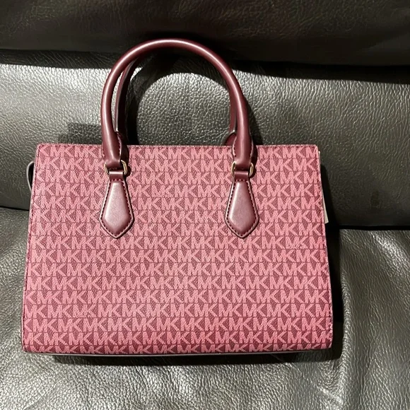 Michael Kors Burgundy and Gold Satchel - Picture 5 of 13